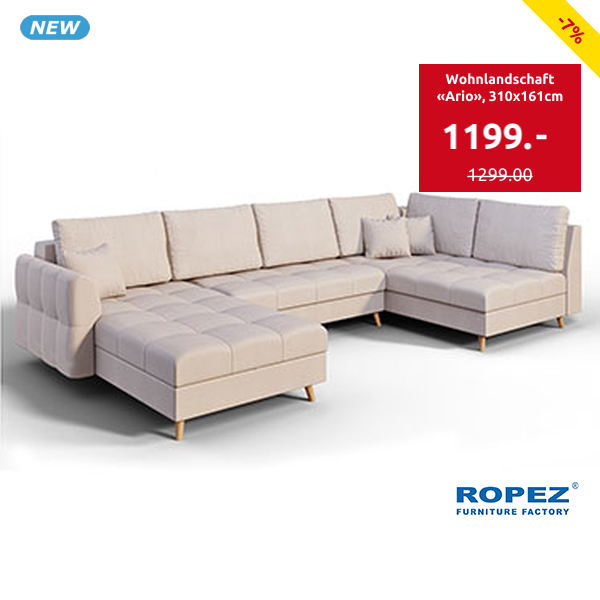 Wohnlandschaft  «Ario», 310 x 161 cm, beige