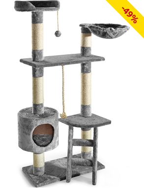 Katzenbaum Ritchie mit Leiter, grau