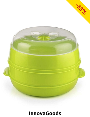 InnovaGoods Doppel-Dampfgarer für Mikrowellen