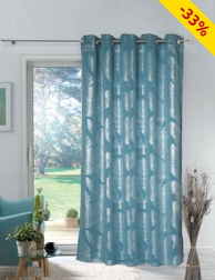 Lichtundurchlässiger Vorhang «Leaf», blau