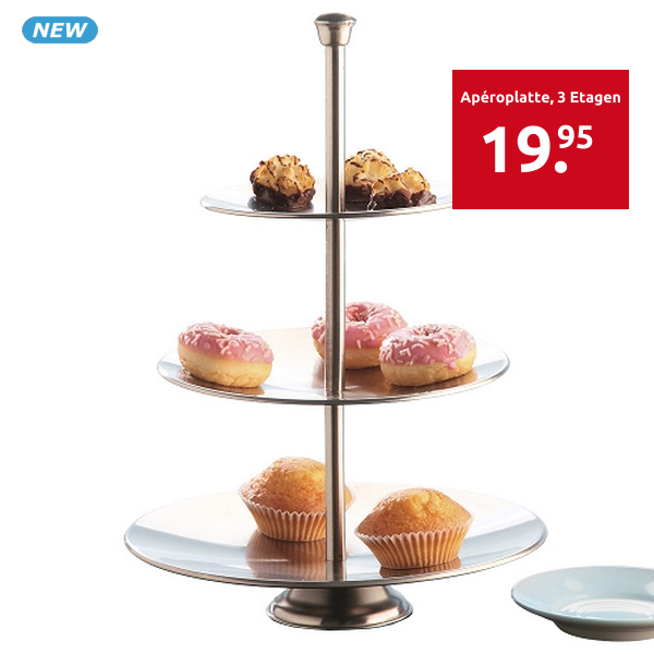 Apéroplatte, 3 Etagen, Ø 16/20/25 x H 36 cm