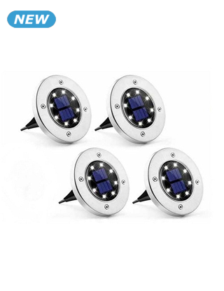 Solarlampen LED-Scheiben, 4 Stück