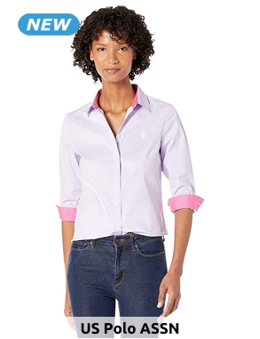 U.S. POLO ASSN. Hemd, mit Brusttasche, lila