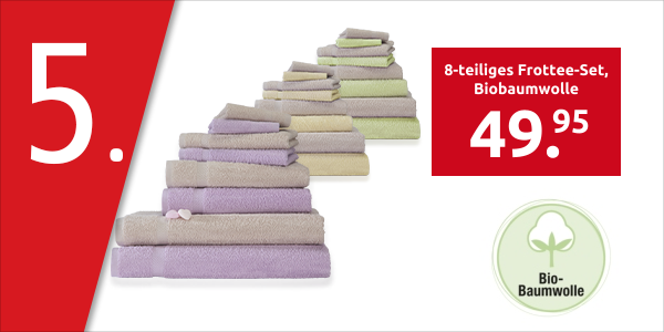 8-teiliges Frottee-Set, Biobaumwolle