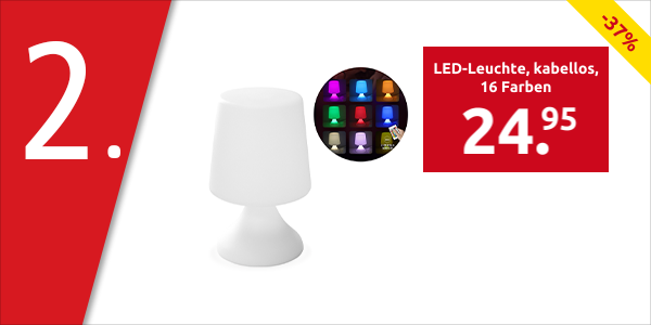 LED-Leuchte «Nomade», kabellos, 16 Farben, mit Fernbedienung