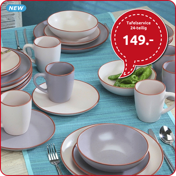 Tafelservice «Grey/Beige», 24-teilig, für 6 Personen