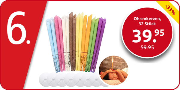 Ohrenkerzen, 32 Stück + 16  Aluminiumenden
