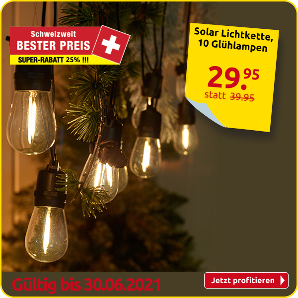 Solar Lichtkette, 10 Glühlampen