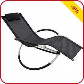 Schaukel-Liegestuhl, ergonomisch, schwarz