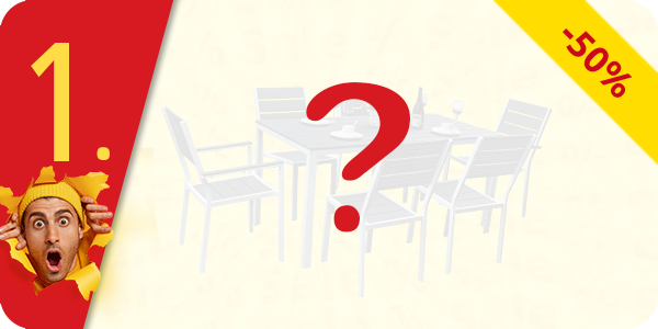 Gartenset «Cancun», 7-teilig, weiss/ grau