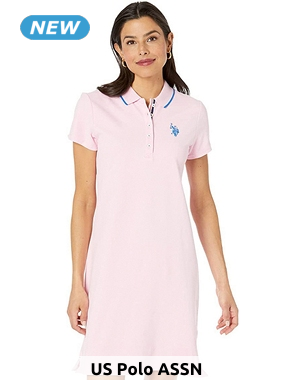 U.S. POLO ASSN. Polo-Kleid, mit Knöpfen, rosa