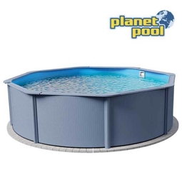 Aufstellpool Stahlwandpool-Set Planet Pool rund Ø 350x120 cm inkl. Sandfilteranlage, Einbauskimmer, Leiter, Filtersand & Anschlussschlauch anthrazit