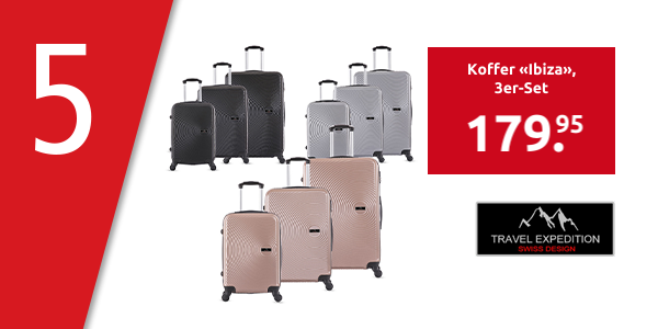 TRAVEL EXPEDITION Koffer «Ibiza», 3er-Set, rosa gold