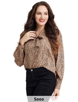 Bluse «Rêve», taupe/schwarz