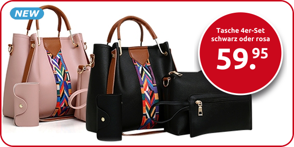 Handtasche 4er-Set, schwarz