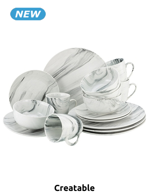 CreaTable Kombi-Service «Marmor», 16-teilig, 4 Personen