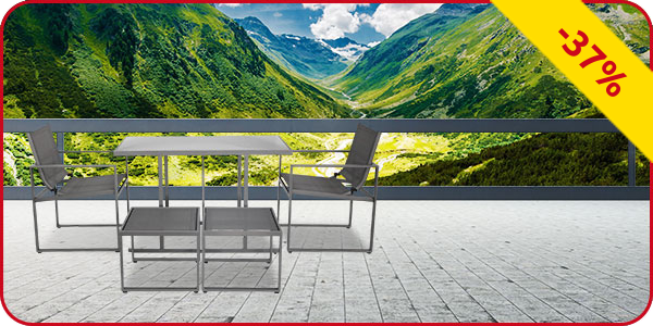 Balkonset «Miki», dunkelgrau