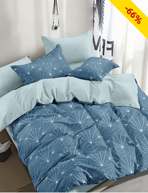 Duvetbezug «Diamond» 160 x 210 cm + Pfulmenbezug 65 x 100 cm, blau