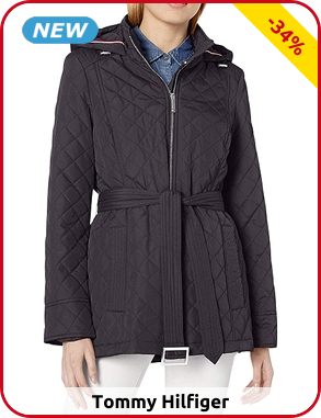 Tommy Hilfiger Damenjacke mit Gürtel, schwarz