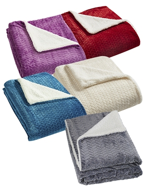 Fleecedecke «Popcorn», grau