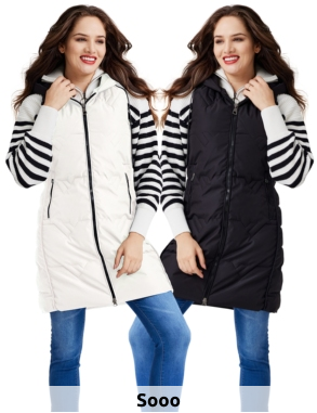 Gilet lang «Fashionista», schwarz