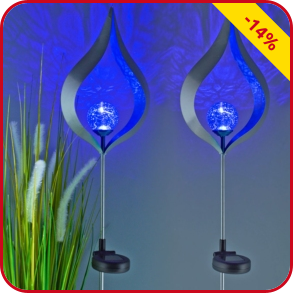 Solarlampen Blue, 2 Stück