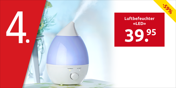Luftbefeuchter «LED», platzsparendes Tischmodell
