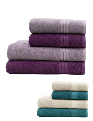 Frottee-Set, 4 Stück, violett/lila