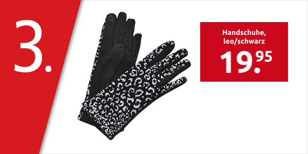 Handschuhe, Einheitsgrösse, leo/schwarz