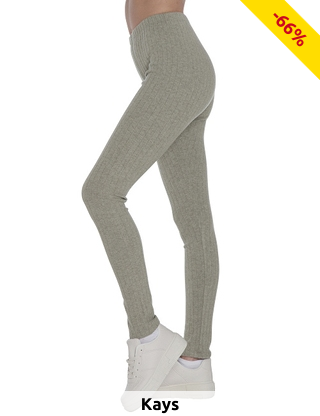 Breit gerippte Jersey-Hose, hellgrün