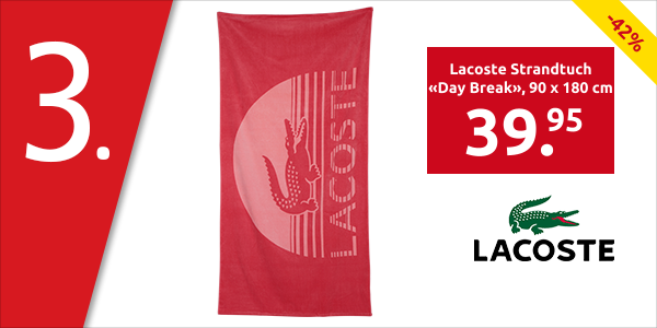 Lacoste Strandtuch «Day Break», 90 x 180 cm