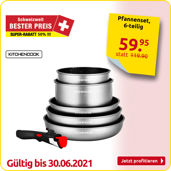 KITCHENCOOK Pfannenset, 6-teilig