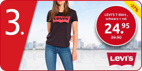 LEVI'S Damen T-Shirt , schwarz + rot