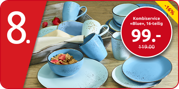 Kombiservice «Blue», 16-teilig