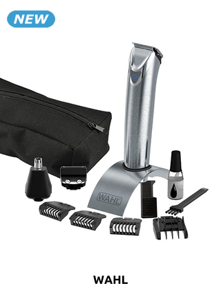 WAHL Elektrischer Haarschneider «Stainless Steel» mit 6 Aufsätzen