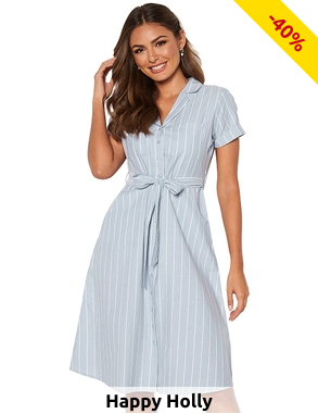 Hemdblusenkleid Happy Holly, blau gestreift