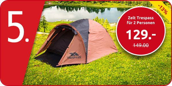 Zelt Trespass für 2 Personen, 150 x 205 x H 115 cm