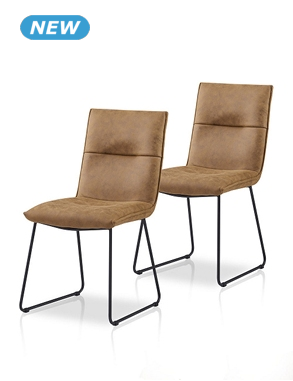 Stühle «Tessa», 2er-Set, braun/schwarz