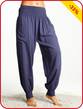 Pumphose mit aufgesetzten Taschen, blau