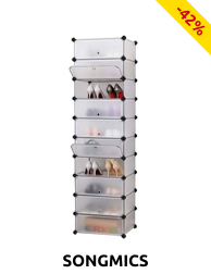 SONGMICS Aufbewahrungsboxen, 10 Stück, B 43 x H 173 x T 31 cm