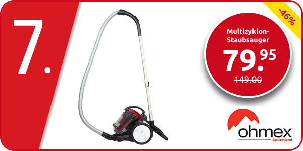 Ohmex Multizyklon-Staubsauger, rot/grau