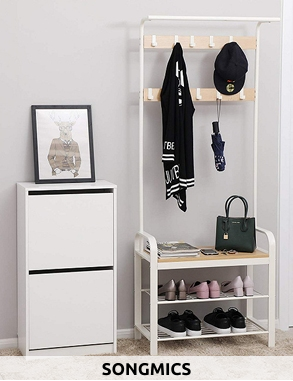 SONGMICS Garderobe «Retro», weiss