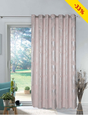 Lichtundurchlässiger Vorhang «Leaf», rosa