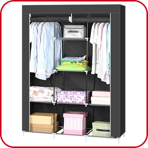 Kleiderschrank aus Vlies, schwarz