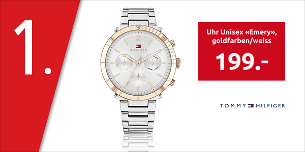TOMMY HILFIGER Uhr Unisex «Emery», goldfarben/weiss