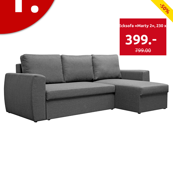 Schlaf-Ecksofa «Marty 2», 230 x 142 cm