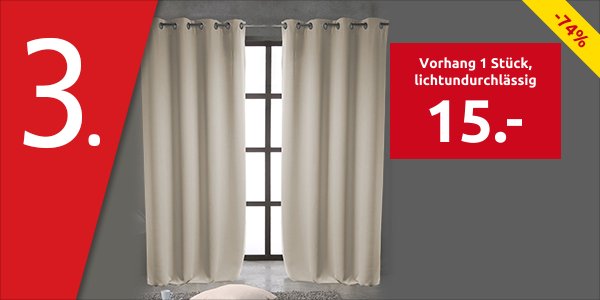 Vorhang 1 Stück, lichtundurchlässig, natur