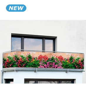 Balkonsichtschutz, bedruckt «Blumen»