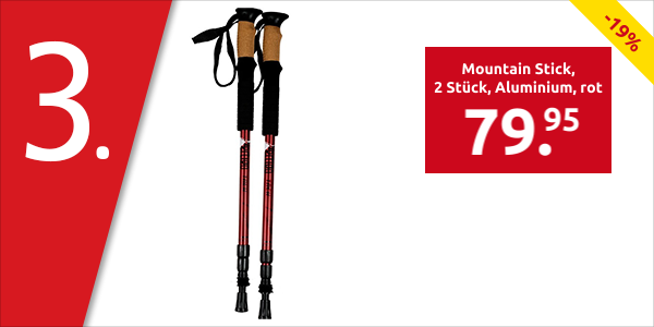 Mountain Stick, 2 Stück, Aluminium, rot