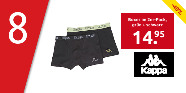 Kappa Boxer im 2er-Pack, grün + schwarz